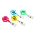 Sicurix Translucent ID Badge Reels Round Belt Clip, Assorted Colors (BAU68894)