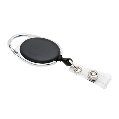 Sicurix Quick Clip ID Badge Reel, Oval, Black (BAU68754)