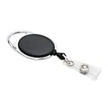 Sicurix Quick Clip ID Badge Reel, Oval, Black (BAU68754)