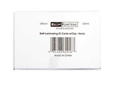 Sicurix Self-Laminating Badge Holder Horizontal Clip, 3-1/2" x 2-1/4", Clear (BAU62916)