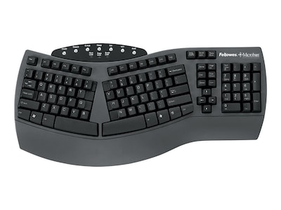 Fellowes Microban Split Design Wired Keyboard, Black (98915)