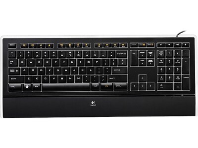 Logitech Illuminated K740 Wired Keyboard, Black (920-000914)