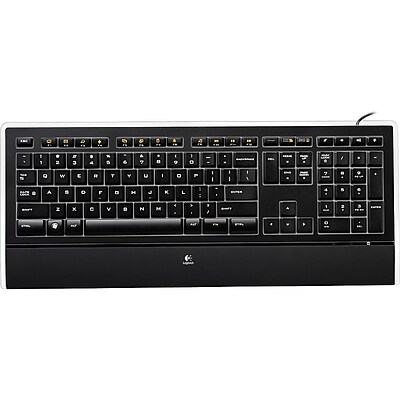 Logitech Illuminated K740 Wired Keyboard, Black (920-000914)