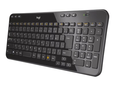 Logitech K360 Wireless Keyboard, Glossy Black (920-004088)