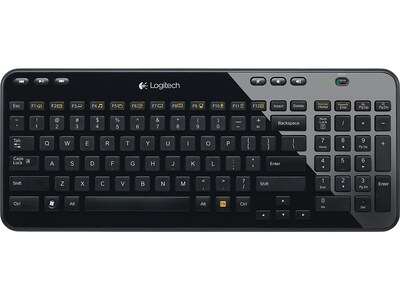 Logitech K360 Wireless Keyboard, Glossy Black (920-004088)