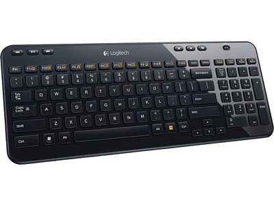Logitech K360 Wireless Keyboard, Glossy Black (920-004088)