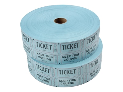 Staples Double Ticket Roll, 2000/Roll, 2 Rolls/Pack (19164)