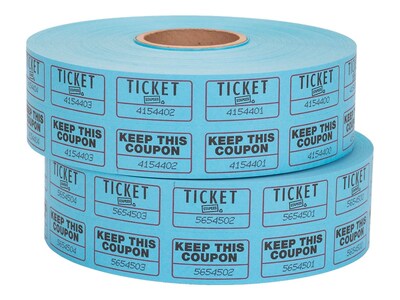 Staples Double Ticket Roll, 2000/Roll, 2 Rolls/Pack (19164)