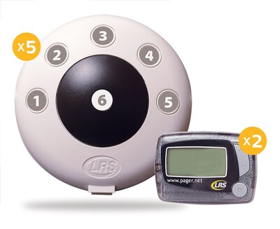 LRS Pronto Six-Button Push-for-Service System, 5/Kit