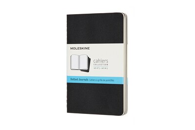 Moleskine Cahier Journal, Dotted, Black, 3/Pack (719206)