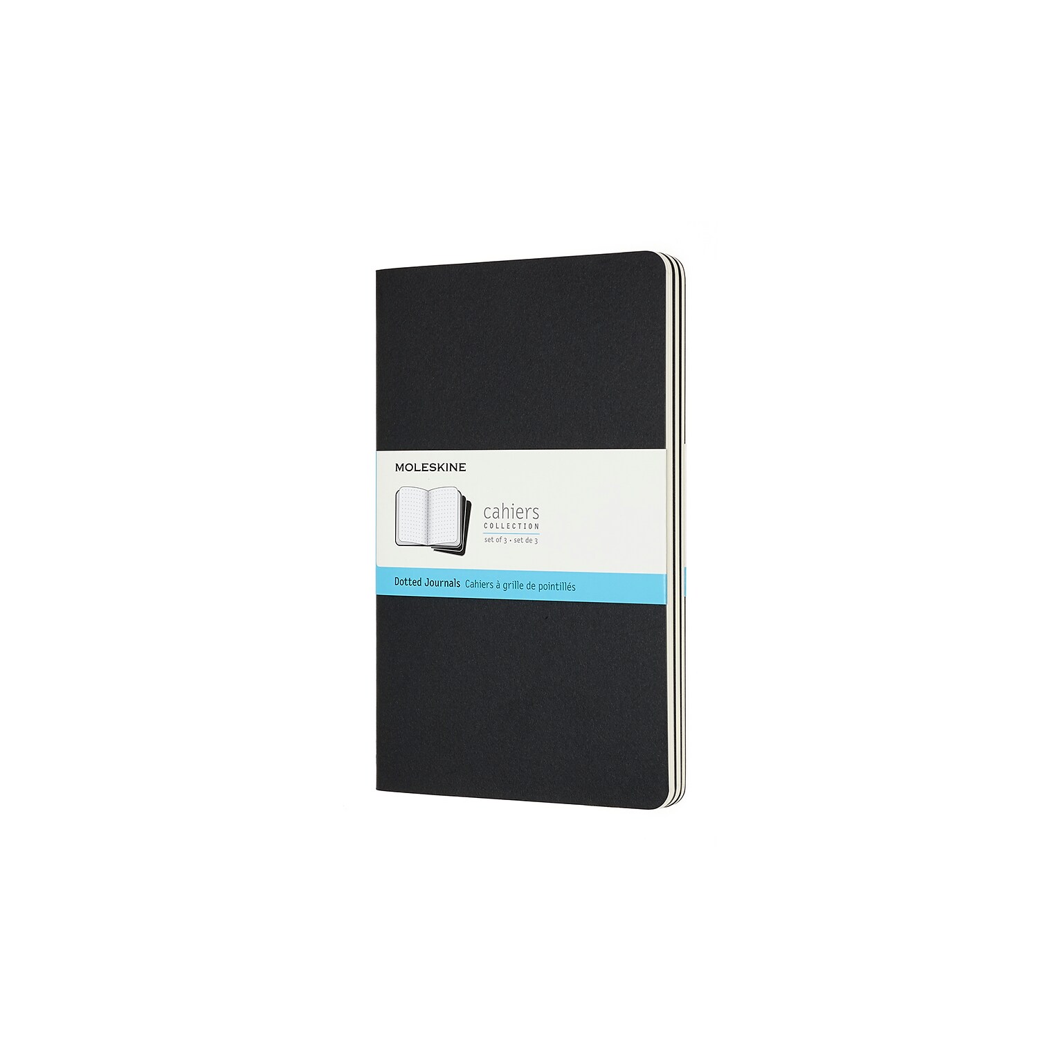 Moleskine Cahier Journal, 5 x 8.25, Dotted Ruled, Black, 80 Pages, 3/Pack (719213)