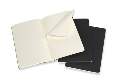 Moleskine Cahier Journal, 5" x 8.25", Dotted Ruled, Black, 80 Pages, 3/Pack (719213)