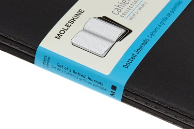 Moleskine Cahier Journal, 5" x 8.25", Dotted Ruled, Black, 80 Pages, 3/Pack (719213)