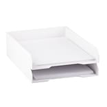 JAM Paper® Stackable Paper Trays, White, Desktop Document, Letter & File Organizer Tray, 2/Pack (344