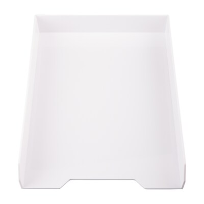 JAM Paper® Stackable Paper Trays, White, Desktop Document, Letter & File Organizer Tray, Sold Individually (344WH)