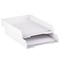 JAM Paper® Stackable Paper Trays, White, Desktop Document, Letter & File Organizer Tray, 2/Pack (344WHA)