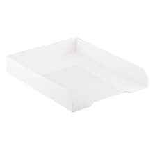 JAM Paper® Stackable Paper Trays, White, Desktop Document, Letter & File Organizer Tray, Sold Indivi