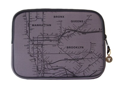 New York City Subwayline Map 13.9 Grey Neoprene Laptop Sleeve