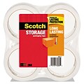 Scotch® Long Lasting Storage Packing Tape, Clear, 1.88 x 54.6 yds., 4 Rolls (3650-4)