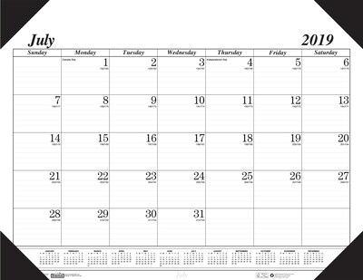 2020 House of Doolittle 22 x 17 Academic Monthly Desk Pad Calendar, Economy 14 months, Black (HOD12502)