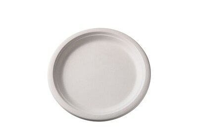 BioGreenChoice 9" Off White Compostable Fiber/Bagasse Plate; 1000/Case