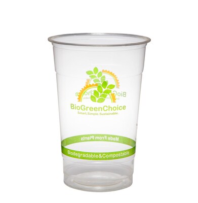 BioGreenChoice PLA Cold Cup, 20 oz., Clear, 1000/Carton (BGC-326)