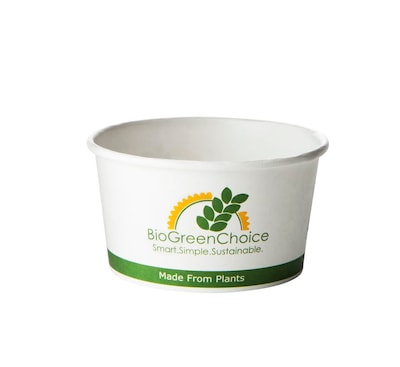BioGreenChoice Hot Paper Bowl w/Bio Lining, 12 oz., Design, 500/Carton (BGC-802)