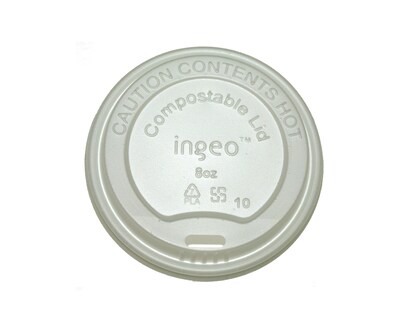 BioGreenChoice Hot Paper Cup Lid, 8 oz., White, 1000/Carton (BGC-681)