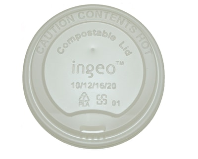 BioGreenChoice 10-20 oz. White Hot Paper Cup Lid, 1000/Case