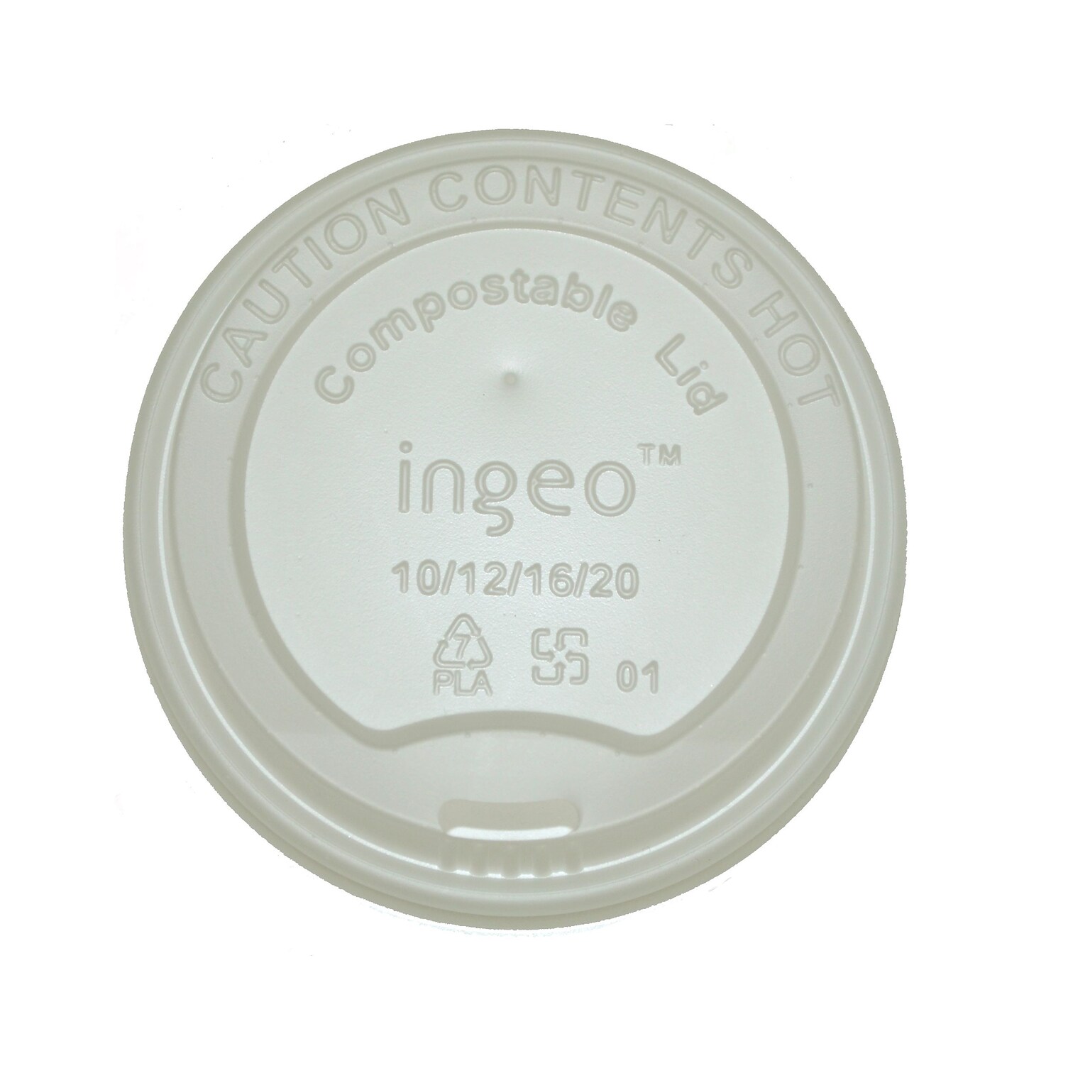 BioGreenChoice 10-20 oz. White Hot Paper Cup Lid, 1000/Case