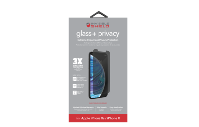 Zagg InvisibleShield Glass+ Privacy Protector for Apple iPhone Xs/X, Each (200101350)