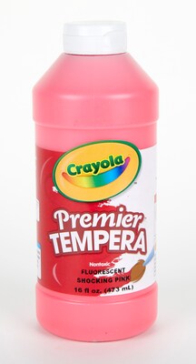 Crayola Premier Fluorescent Tempera Paint Shocking, Pink, 16oz (54-1116-097)