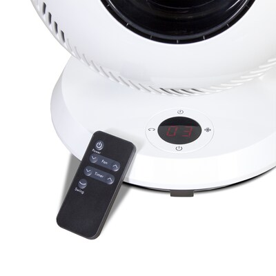 Greentech Environmental pureFlow QT7 12.75"H 12-Speed Oscillating Fan with Remote Control, White (PFGT7V01US)