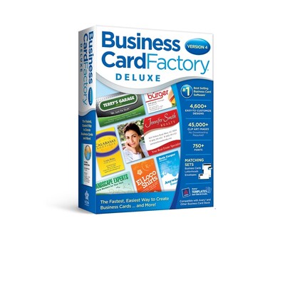 Nova Development Business Card Factory Deluxe 4 for 1 User, Windows, Download (40934-E)