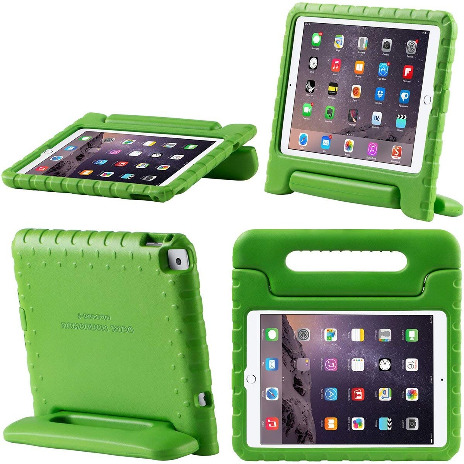 i-Blason iPad 9.7 Case 2018/2017, ArmorBox Kido Series, Lightweight Protective Convertible Stand Cover, Green (IPAD17-9.7-K-GN)