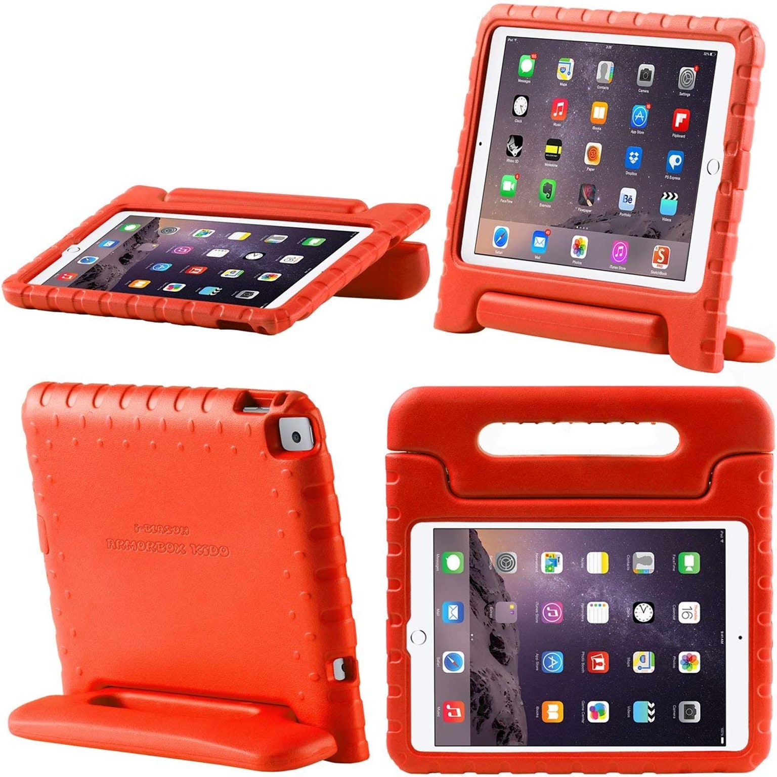 i-Blason iPad 9.7 Case 2018/2017, ArmorBox Kido Series, Lightweight Protective Convertible Stand Cover, Red (IPAD17-9.7-K-RD)