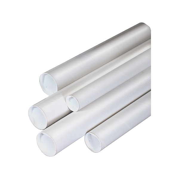 Coastwide Professional™ 3 x 24 Mailing Tube with Caps, White, 12