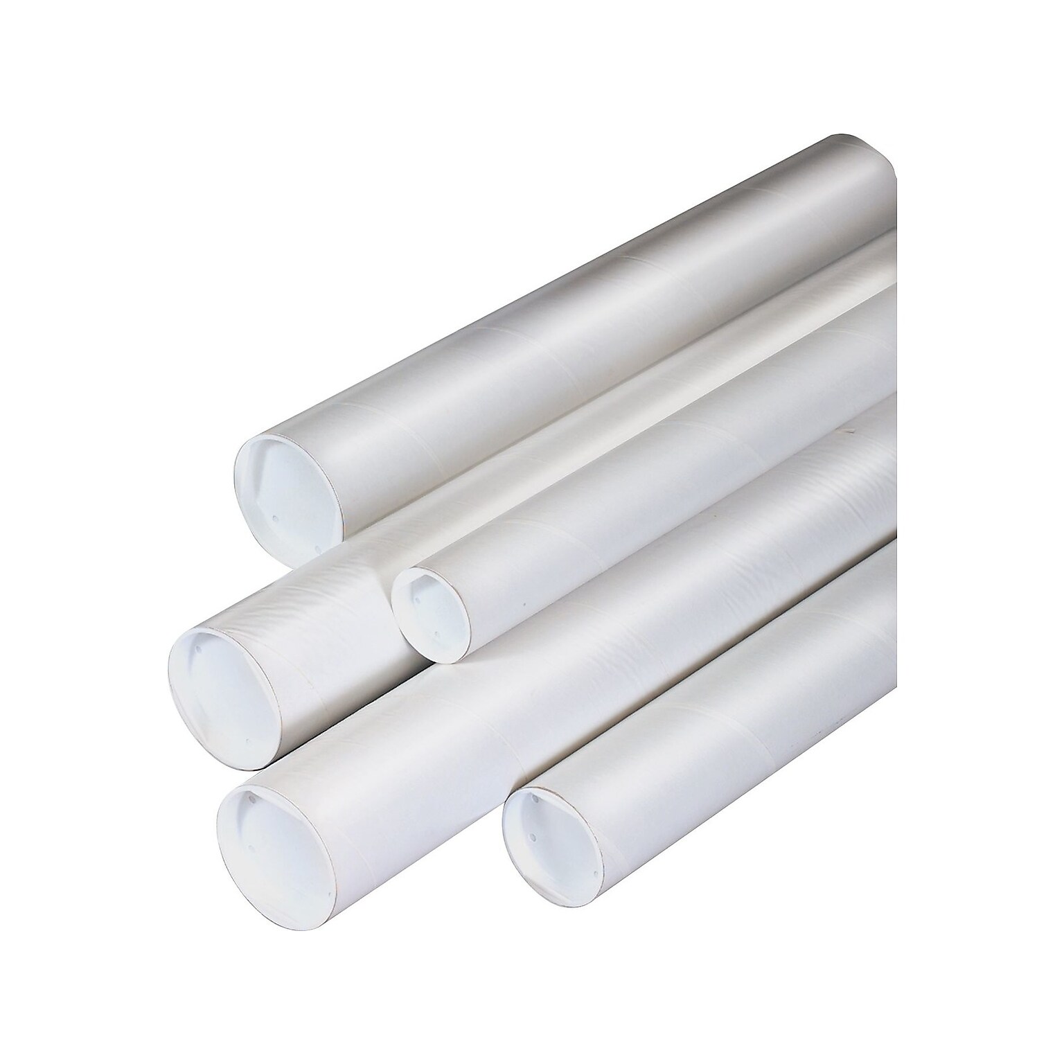 Staples 2Dia x 24L Mailing Tubes with Caps, White, 50/Case (P2024W)