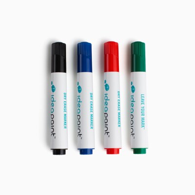 IdeaPaint Bullet Tip Dry Erase Markers, Assorted Colors, 4/Pack (ACDM040010)