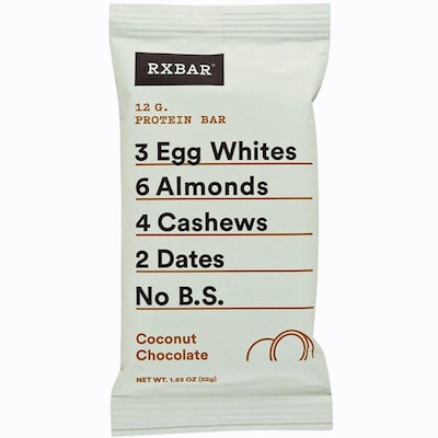 RXBAR Coconut Chocolate Bar, 1.83 oz, Box of 12 (CGO00428)