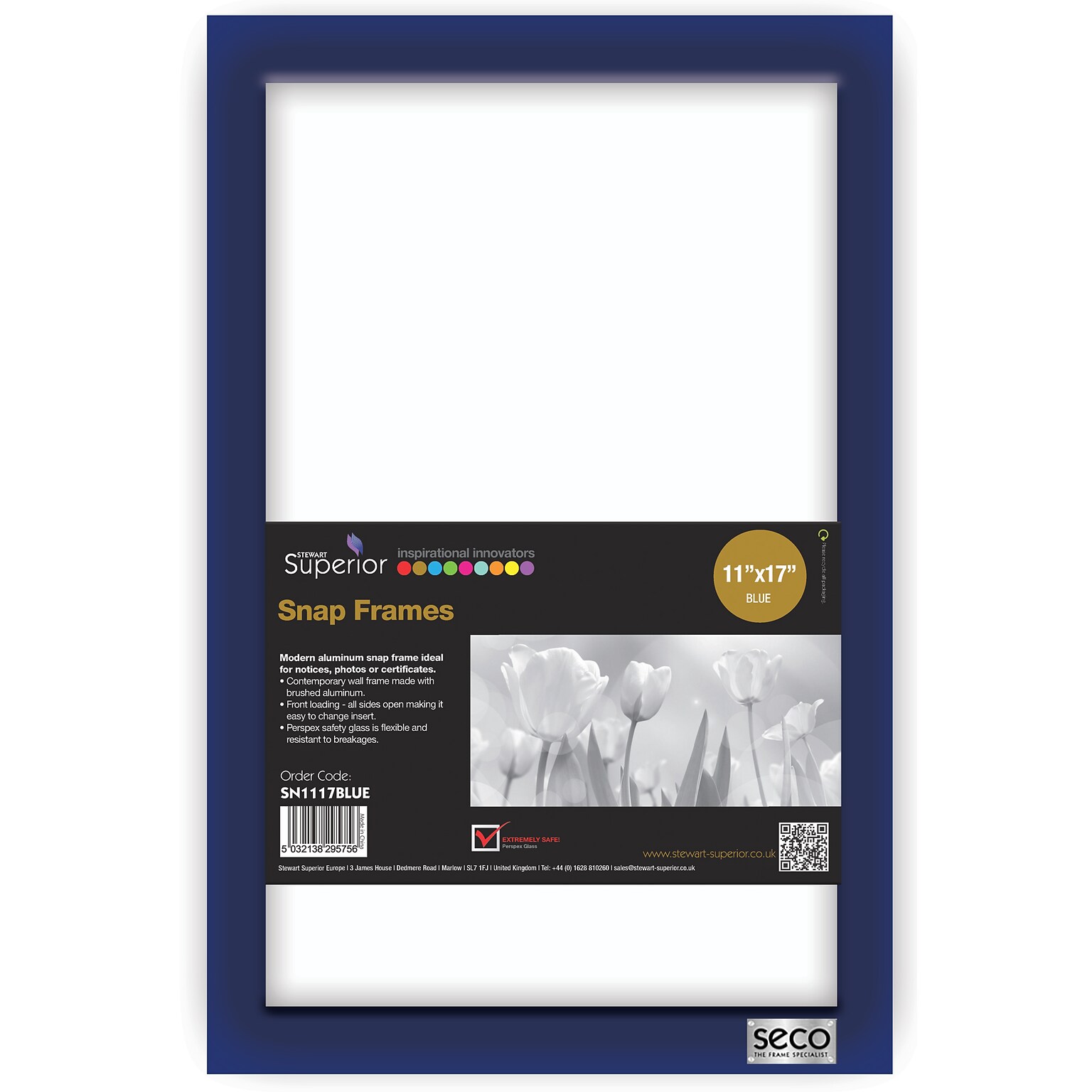 Seco Snap Frame, 11 x 17, Blue (SN1117)