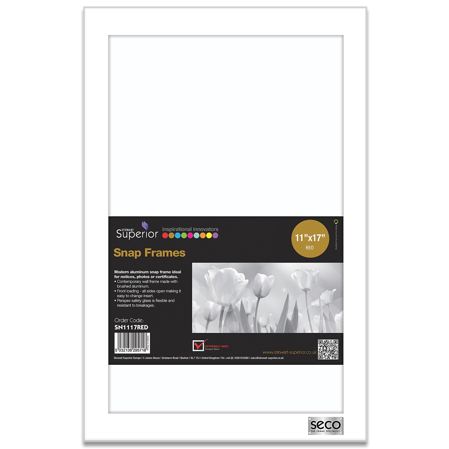 Seco Snap Frame, 11 x 17, White (SN1117)