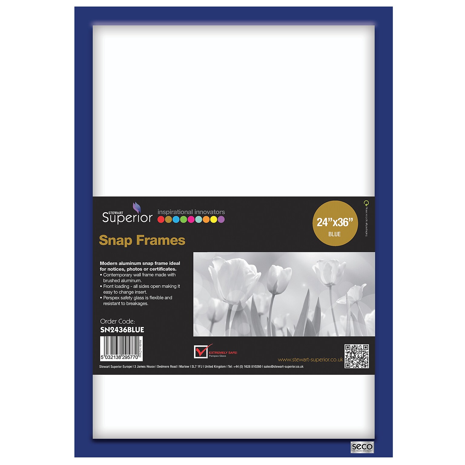 Seco Snap Frame, 24 x 36, Blue (SN2436)