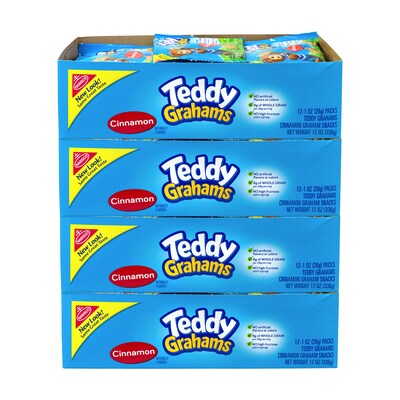 Teddy Grahams Cinnamon Graham Snacks, 1 oz, 48/Pack (304-00124)
