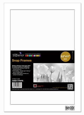 Seco Snap Frame, 8.5 x 11, White (SN8511)