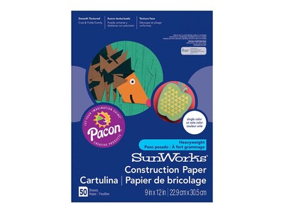 SunWorks 12" x 18" Construction Paper, Violet, 50 Sheets/Pack (7207)