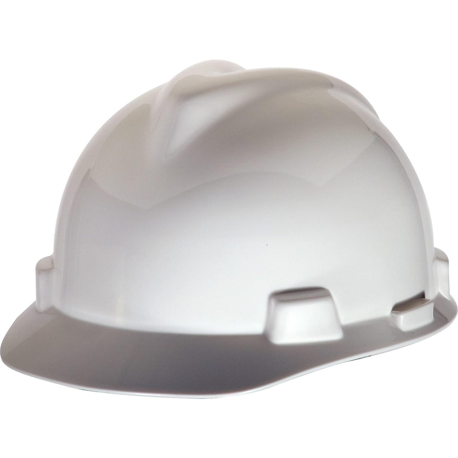 MSA V-Gard Polyethylene Ratchet Suspension Short Brim Hard Hat, White (475358)