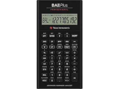 Texas Instruments Professional BA II PRO 10 Digit Financial Calculator