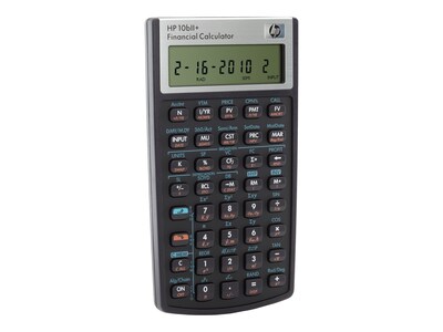 HP 10bII+ 12-Digit Battery Powered Financial Calculator, Black (HP10B#INT)