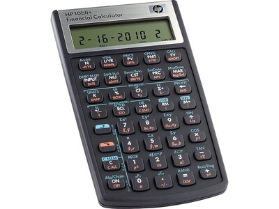 HP 10bII+ 12-Digit Battery Powered Financial Calculator, Black (HP10B#INT)